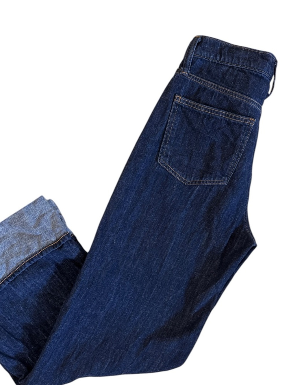 GAP High Rise Wide Leg Cuffed Jeans Size 4/27 R in Dark Wash - Picture 7 of 10